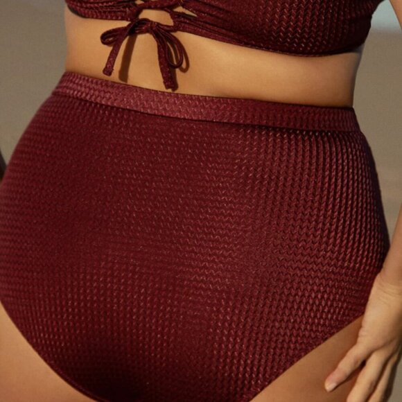 Berlook Jacquard Ruched Plus Size Bikini Bottom ONLY 41 - Picture 5 of 10